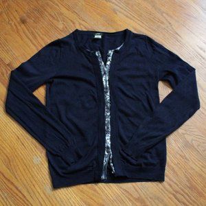 J. Crew Sequin Trim Cardigan Sweater